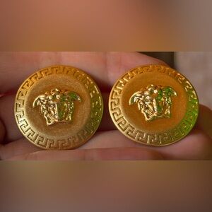 722. Gold-Tone Medusa Stud Earrings